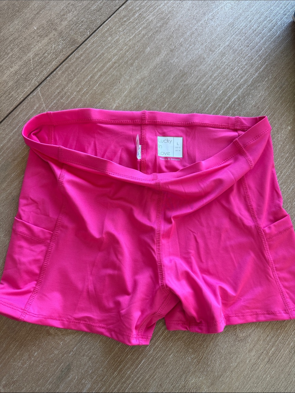 Lucky in Love Hot Pink Bike Shorts with Side Pockets